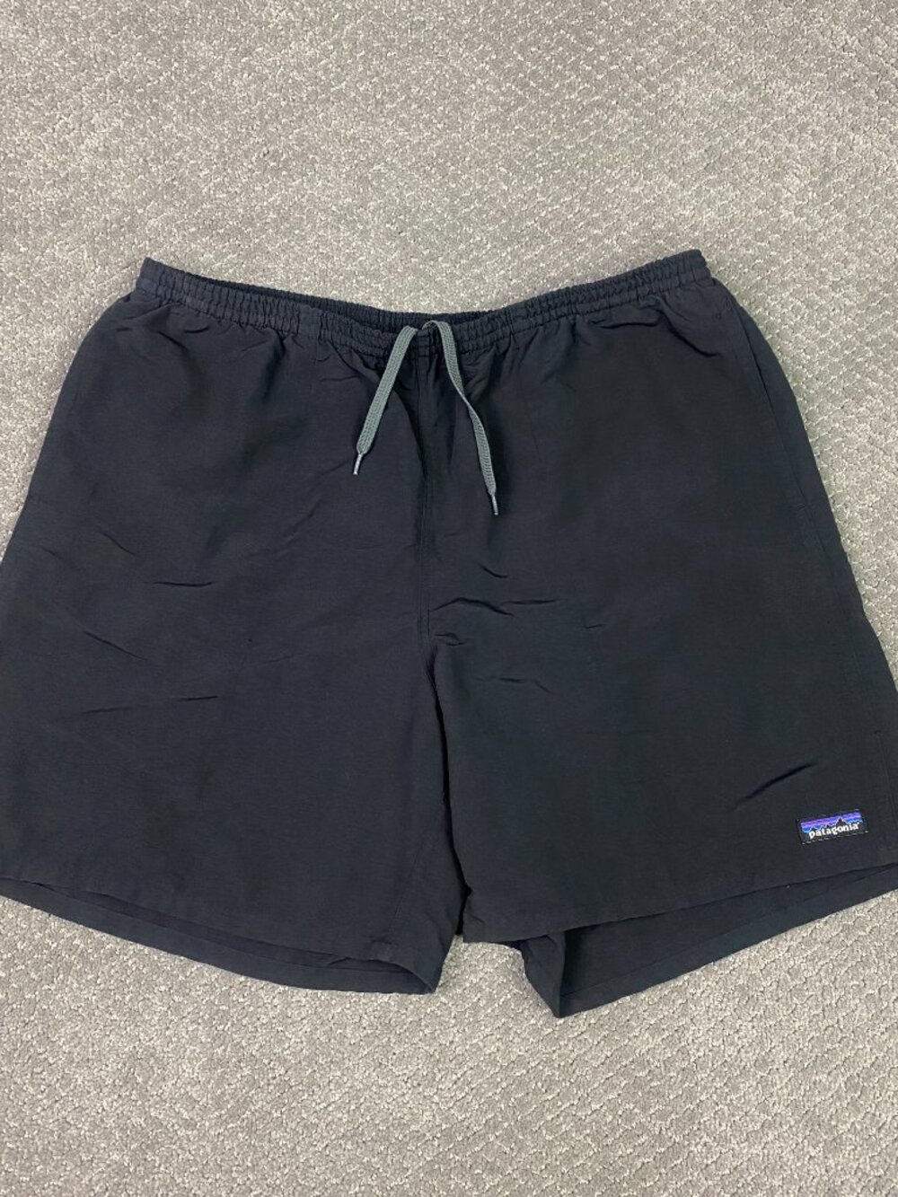 Patagonia Baggies Shorts 7" Inseam Lined Mens XL Black Nylon Gym Running 58034